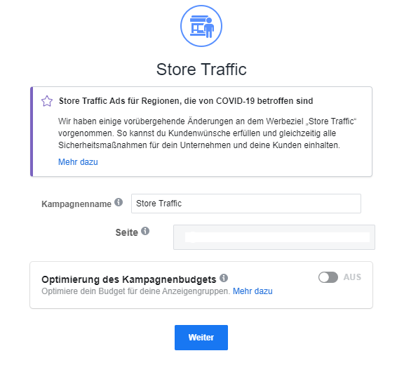 Lokale Facebook Werbung Store Traffic