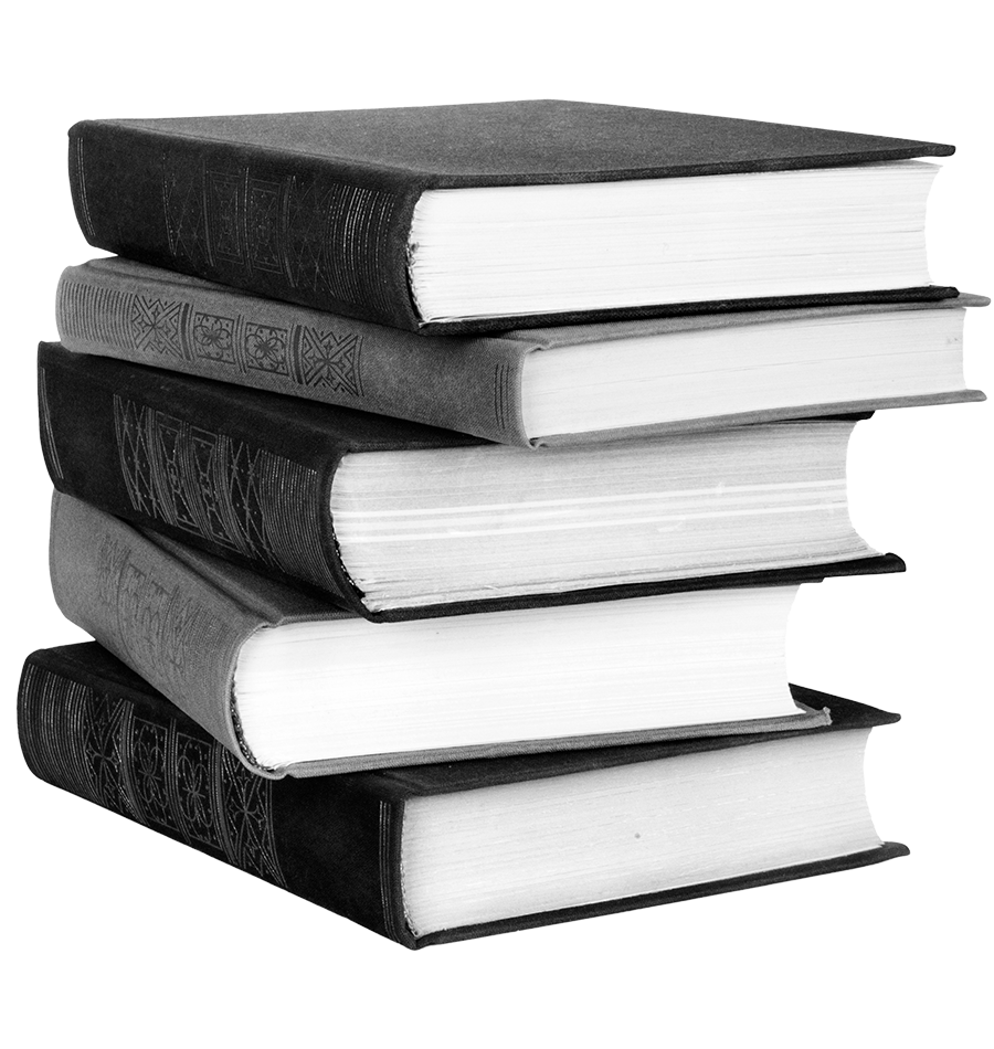 Bücherstapel schwarz weiß