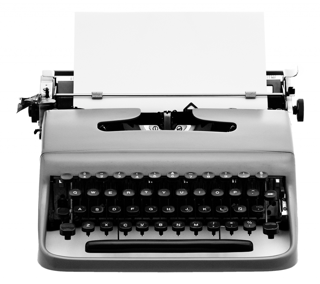 Oldschool Schreibmaschine in schwarz weiß