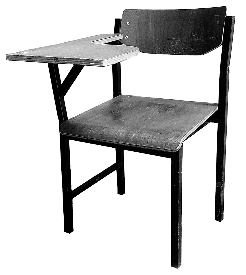 Stuhl mit Ablage schwarz weiß