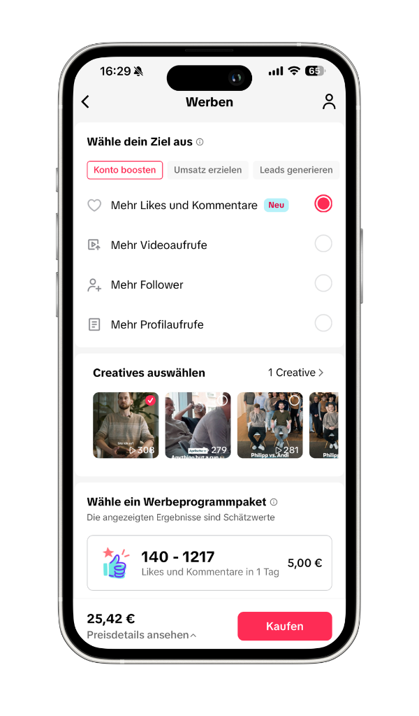 Tiktok Videos bewerben - mehr likes