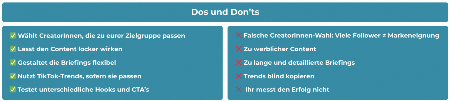 Dos und Don'ts im UGC Marketing