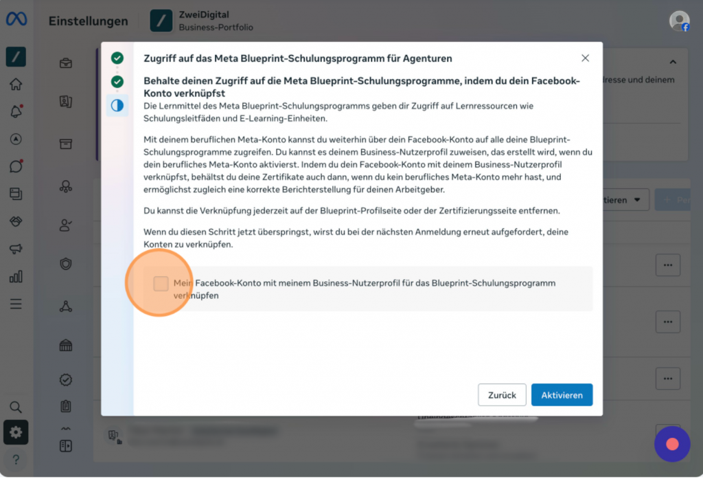 Umstellung berufliche Meta-Konten Schritt 8