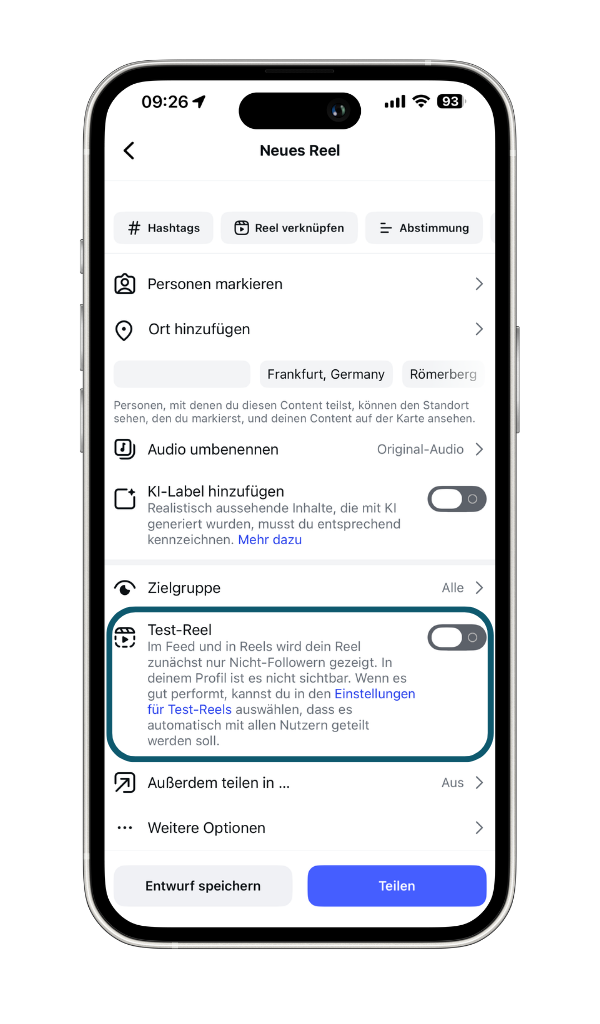 Test Reel Erstellung
